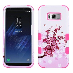 Funda Galaxy S8 Flores Rosas Fiusha Uso Rudo Triple Layer